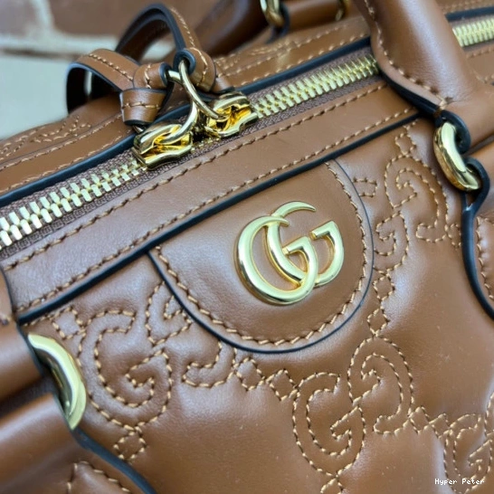Hyper Peter leather matelassé GUCCI handle GG bag top 0821
